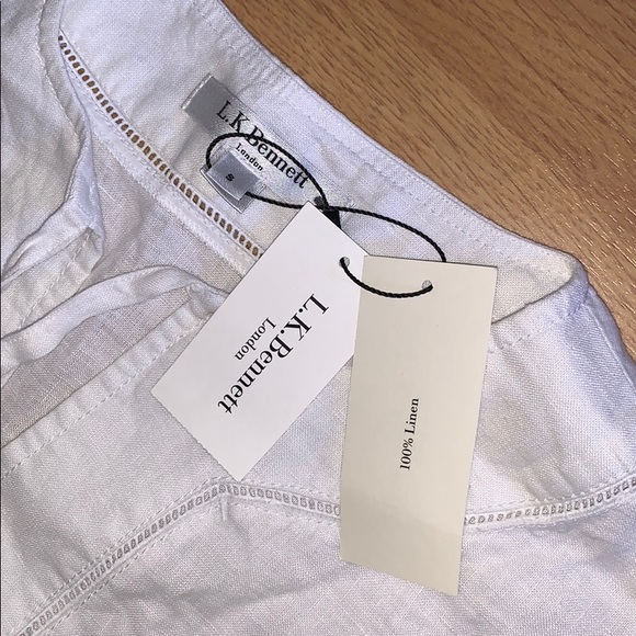 NWT LK Bennett White Linen Tunic Dress, Size Small - Picture 15 of 15